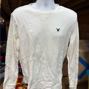 Men's Cream Long Sleeve Shirt Size Medium
